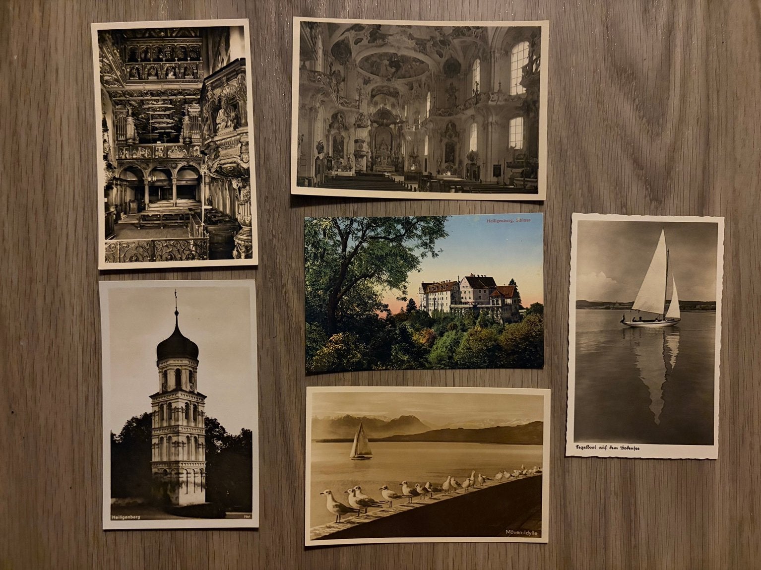 DE - 6 vintage ansichtkaarten Bodensee & Heiligenberg, Verzamelen, Verzenden, 1940 tot 1960, Ongelopen, Duitsland
