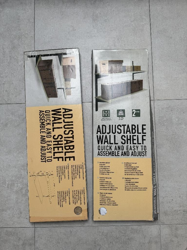Verstelbare wandplank – 2 lagen – compleet en ongebruikt, Ophalen of Verzenden, Zo goed als nieuw, Minder dan 150 cm, Minder dan 25 cm