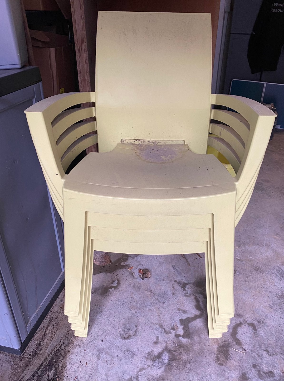 4 stoelen + tafel, Tuin en Terras, Tuintafels, Ophalen, Gebruikt, Kunststof