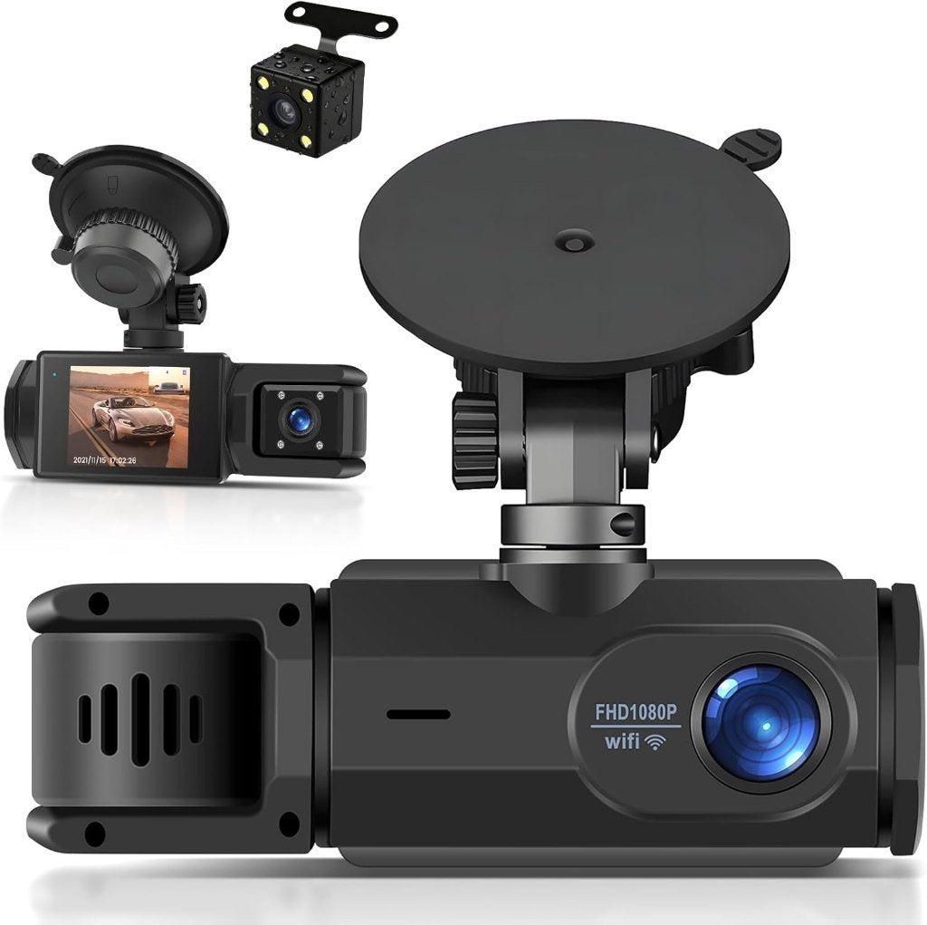 (2) et (3) Dashcam met achteruitkijkcamera, Auto diversen, Auto-accessoires, Nieuw, Ophalen of Verzenden