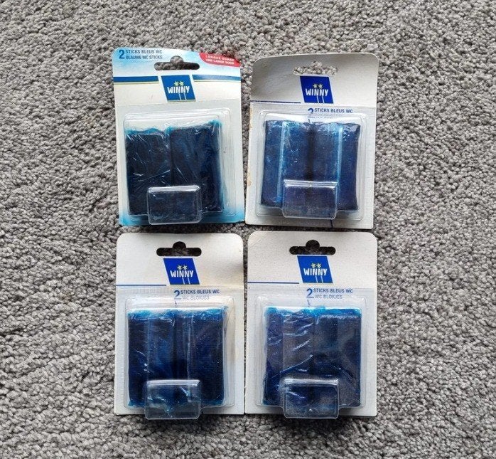 4 x 2 blauwe blokjes van Winny voor in spoelbak van toilet, Doe-het-zelf en Bouw, Ophalen of Verzenden, Nieuw, Toilet