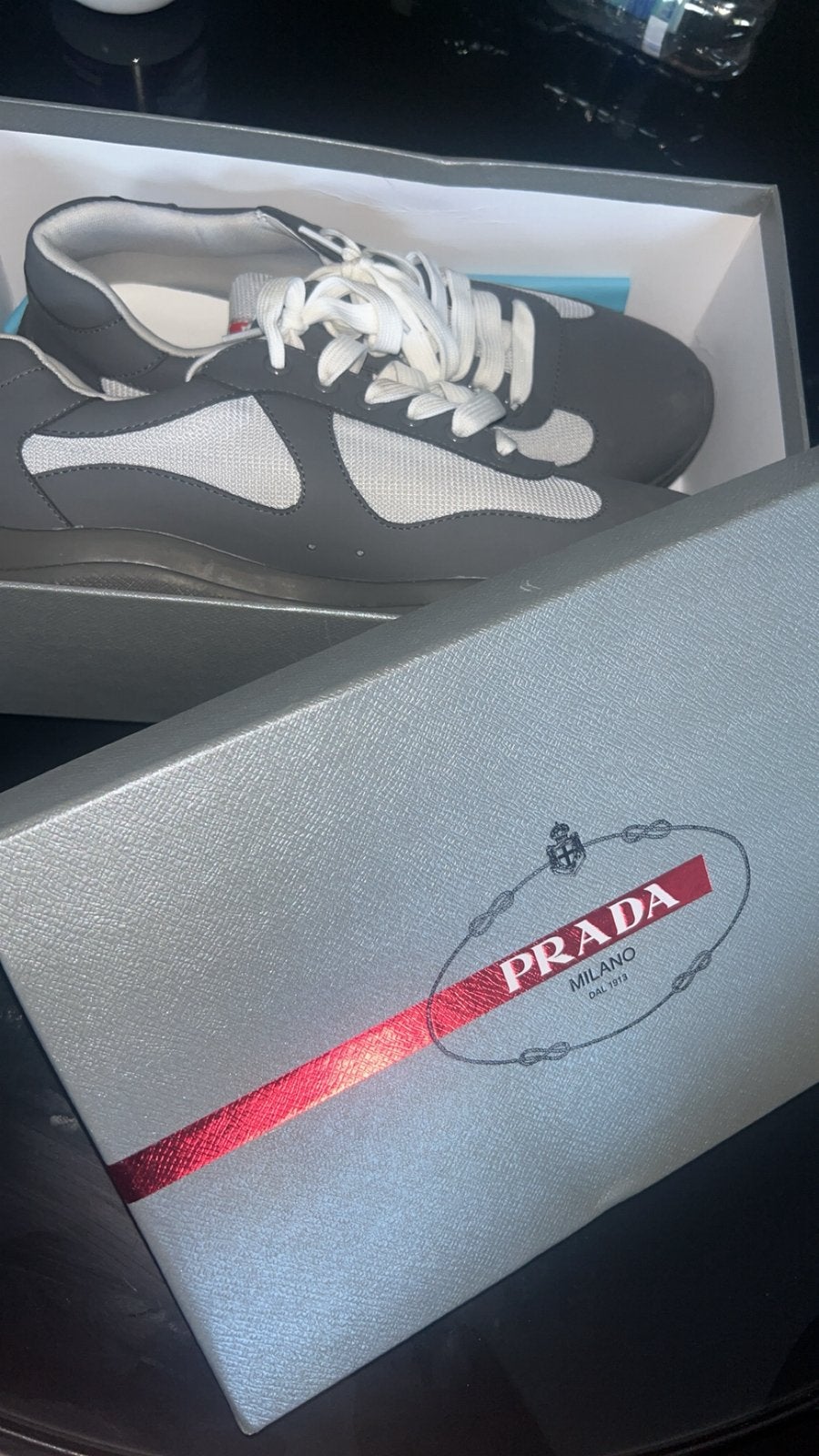 Prada cups grijs, Kleding | Heren, Overige kleuren, Nieuw, Ophalen of Verzenden, Sneakers