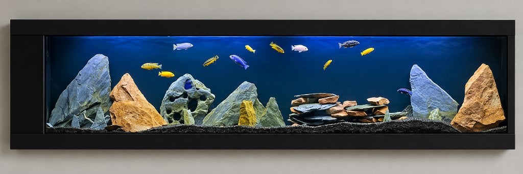 Aquarium mural suspendu - Neuf - Extra plat - 195x40, Enlèvement, Neuf, Aquarium vide, Autres marques