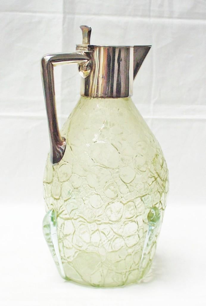 Jugendstil karaf met zilver Koch & Bergfeld., Antiek en Kunst, Ophalen of Verzenden