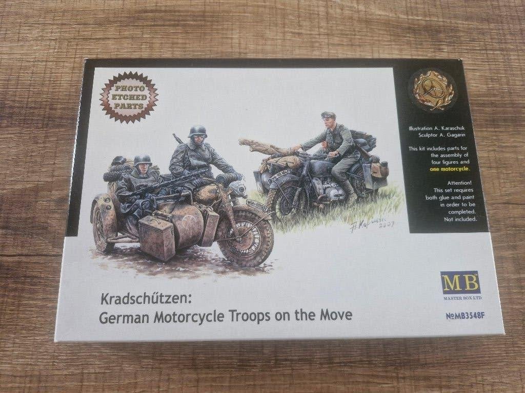 Master Box 1/35 Kradschützen German Motorcycle Troops, Hobby & Loisirs créatifs, Modélisme | Voitures & Véhicules, Neuf, Autres types