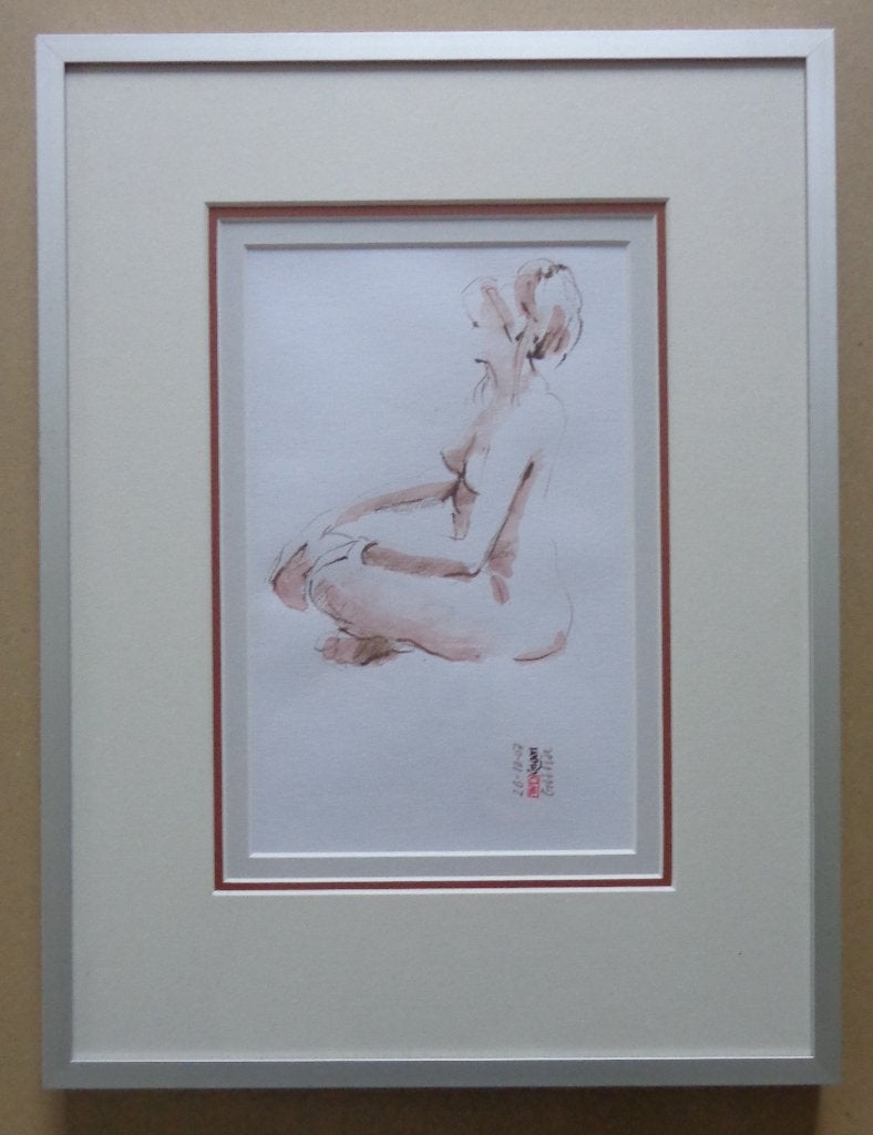 WILLEM VAN DONGEN / NAAKTE VROUW / ORIGINEEL / 41x31cm KADER, Enlèvement ou Envoi, Figures, Papier/carton, Aquarelle