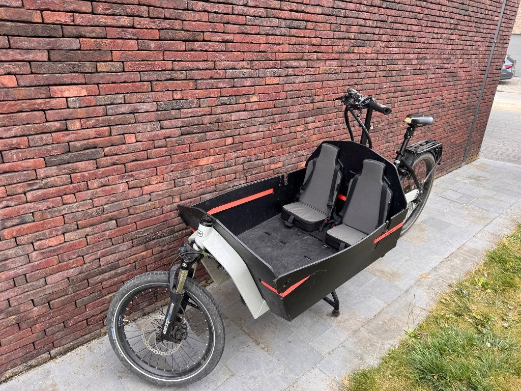 Riese en Muller bakfiets, Fietsen en Brommers, Gebruikt, 3 kinderen, Elektrisch, Schijfrem