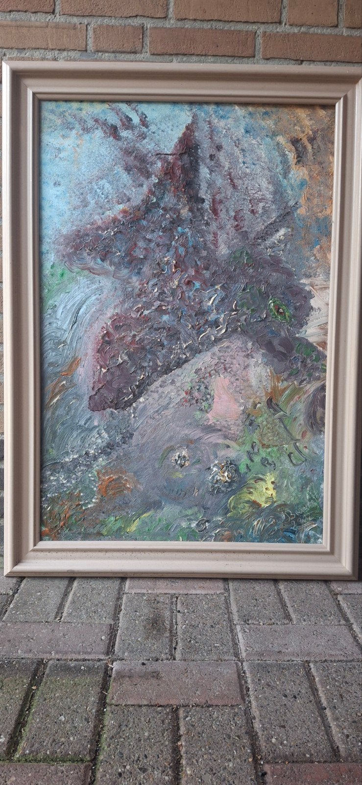 Peinture d'art avec cadre 73103 cm, Enlèvement ou Envoi, Toile