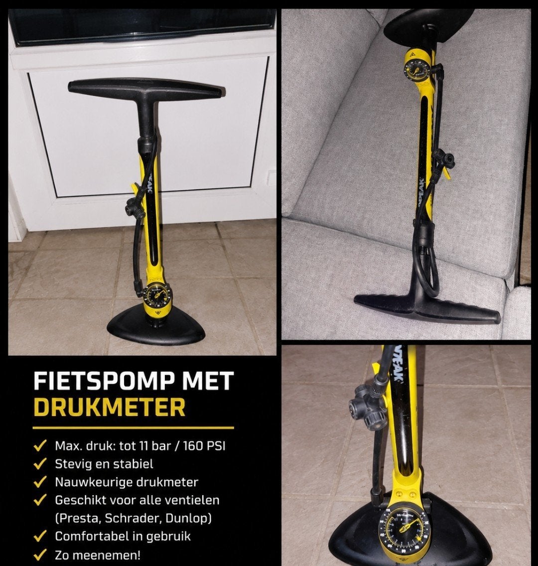 Topeak fietspomp met drukmeter, Vélos & Vélomoteurs, Enlèvement, Utilisé