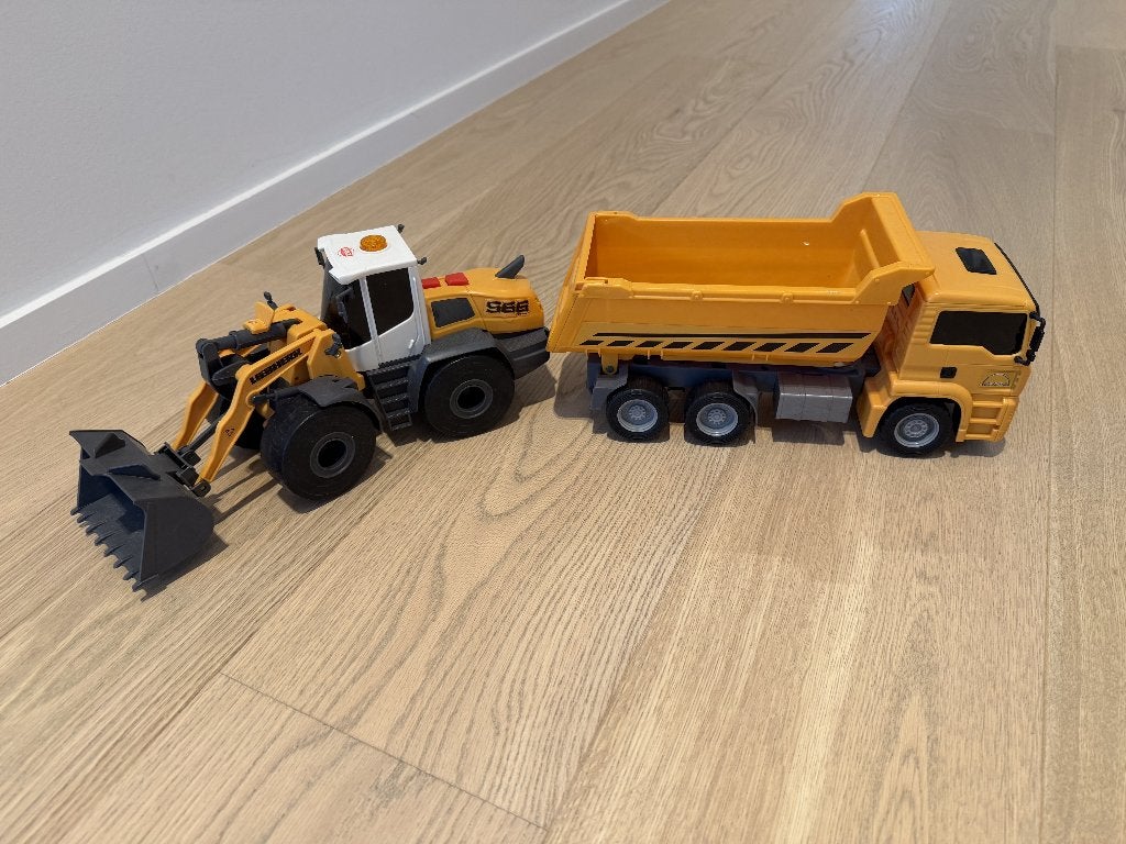 Bulldozer en kiepwagen, Ophalen, Gebruikt