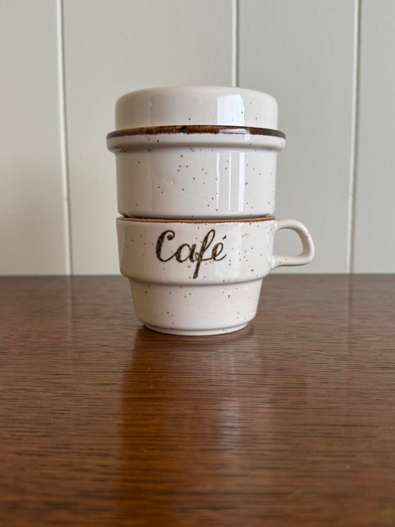 Vintage 3-delige Keramische Koffieset, Ophalen