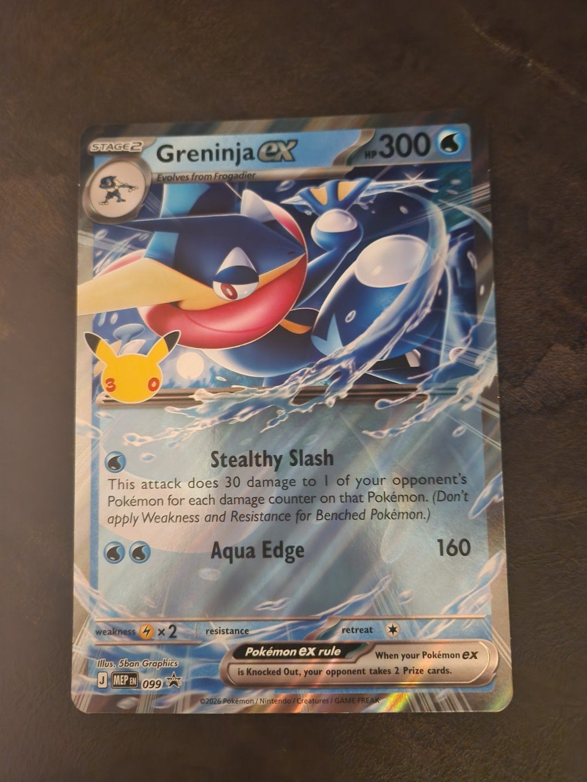 Grande carte Pokémon — Greninja ex — 300 CV — HolographicPok, Enlèvement ou Envoi, Comme neuf, Cartes en vrac, Foil