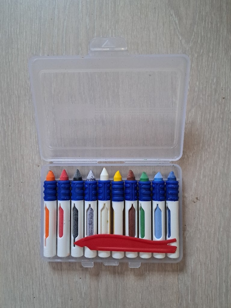 10 wateroplosbare waskrijtjes, Ophalen, Zo goed als nieuw