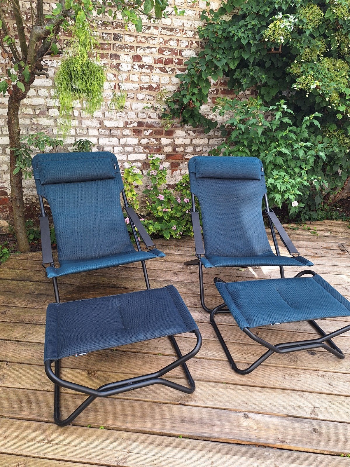 Fauteuils de jardin Lafuma avec repose-pieds, Caravanes & Camping, Enlèvement