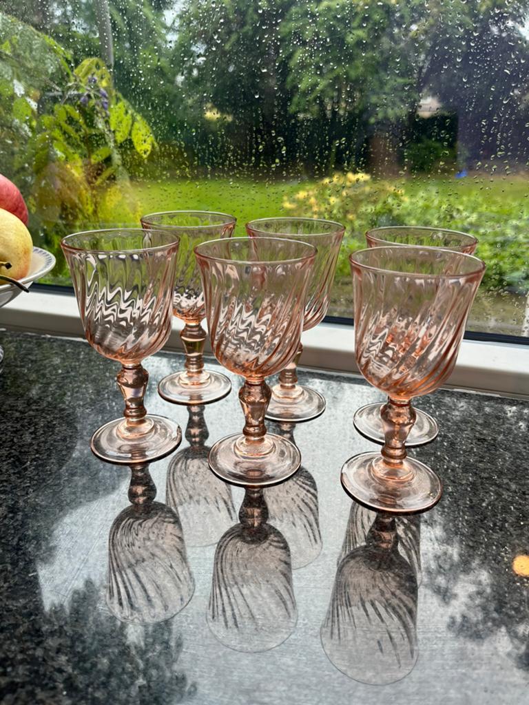 6 petits verres à vin Rosaline  fabriqués en France, Enlèvement