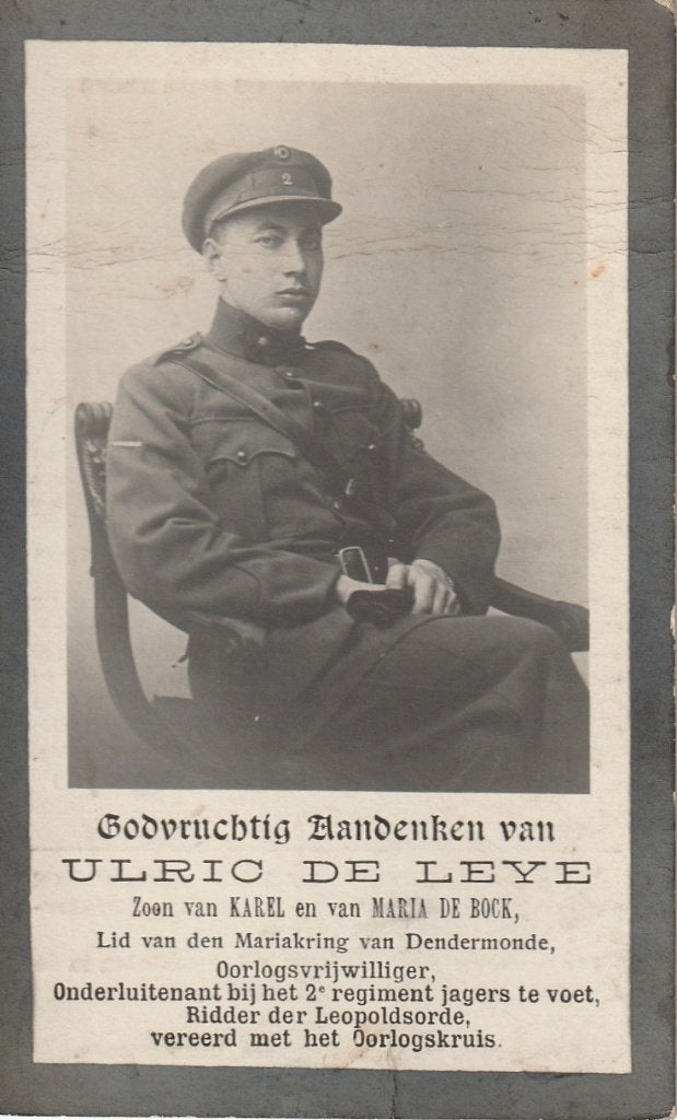 Gesneuvelde 1914-18 Ulric De Leye Dendermonde Nieuwpoort, Ophalen of Verzenden