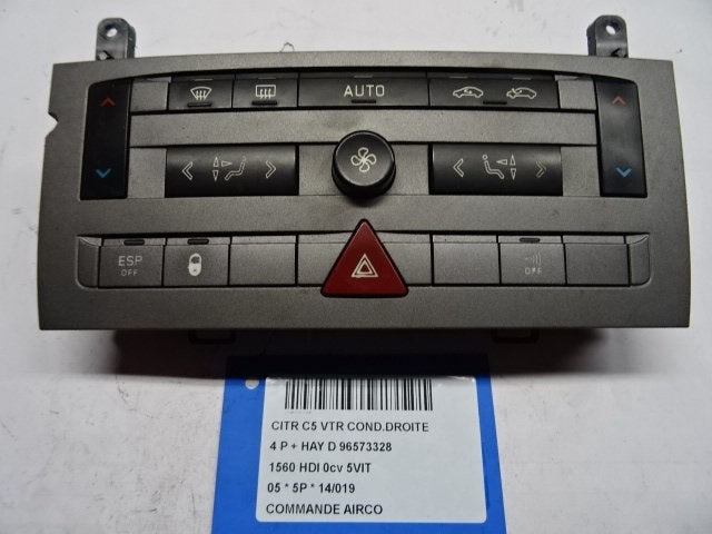 BEDIENINGSPANEEL AIRCO C5 II Berline (RC) (96573328), Gebruikt, Citroën, Mevr. I. Hauben, Rue de l'Espoir 34 34
4030  GRIVEGNÉE, BE