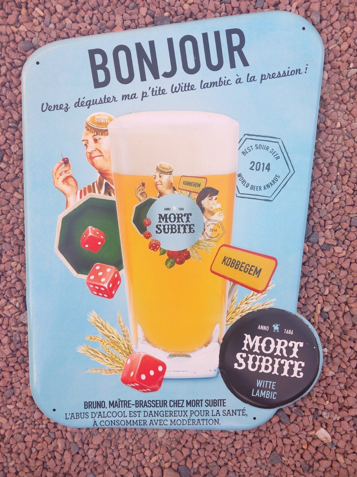 Plaque bière Mort Subite, Collections, Enlèvement ou Envoi