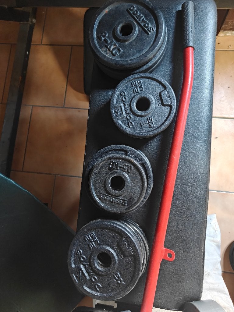Gewichten fitness, Sport en Fitness, Ophalen, Zo goed als nieuw, Halterschijven