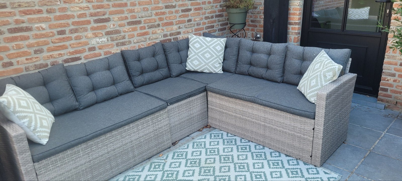 Nette loungebank zgan, Tuin en Terras, Ophalen, Wicker, Eettafel, Loungeset