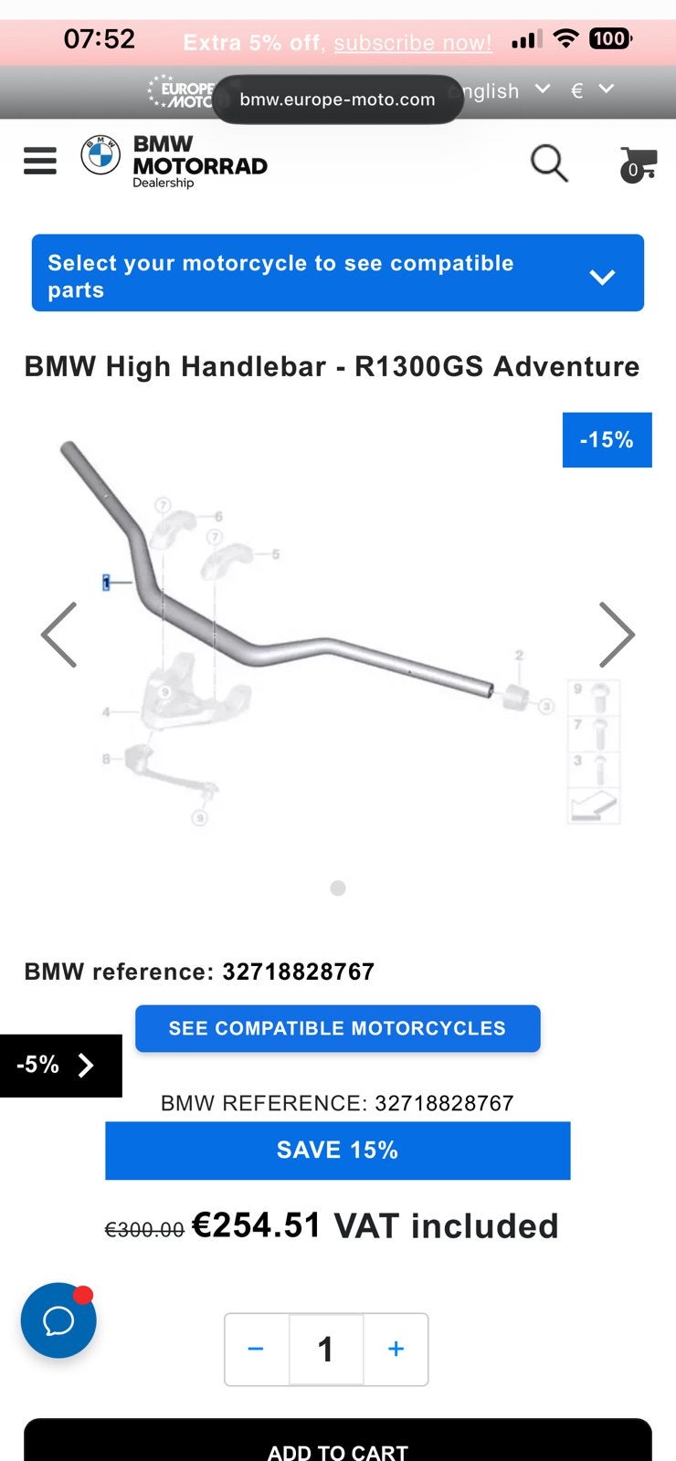 Volant confort Bmw GS, Motos, Enlèvement ou Envoi, Neuf