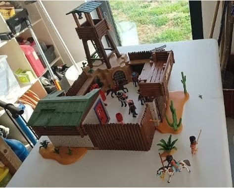 Western Fort Playmobil met cowboys en indianen, Autres séries, Utilisé, Château/Fort, Kit complet