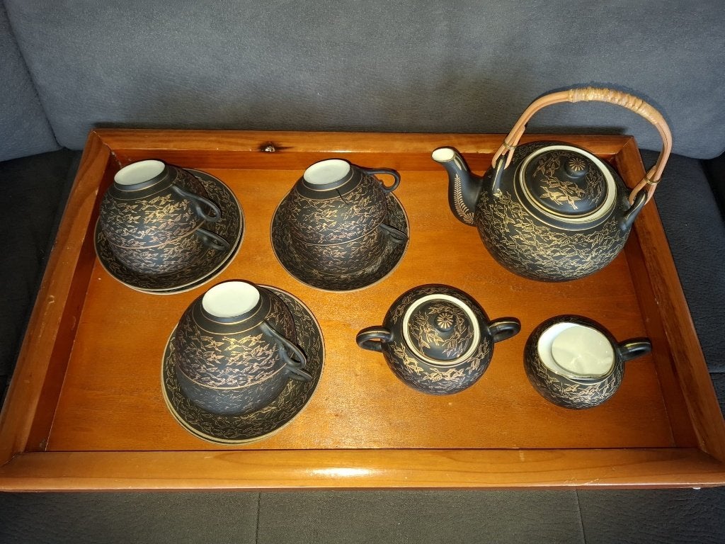 Dun Chinees porseleinen theeservies met vogelmotief, Ophalen of Verzenden
