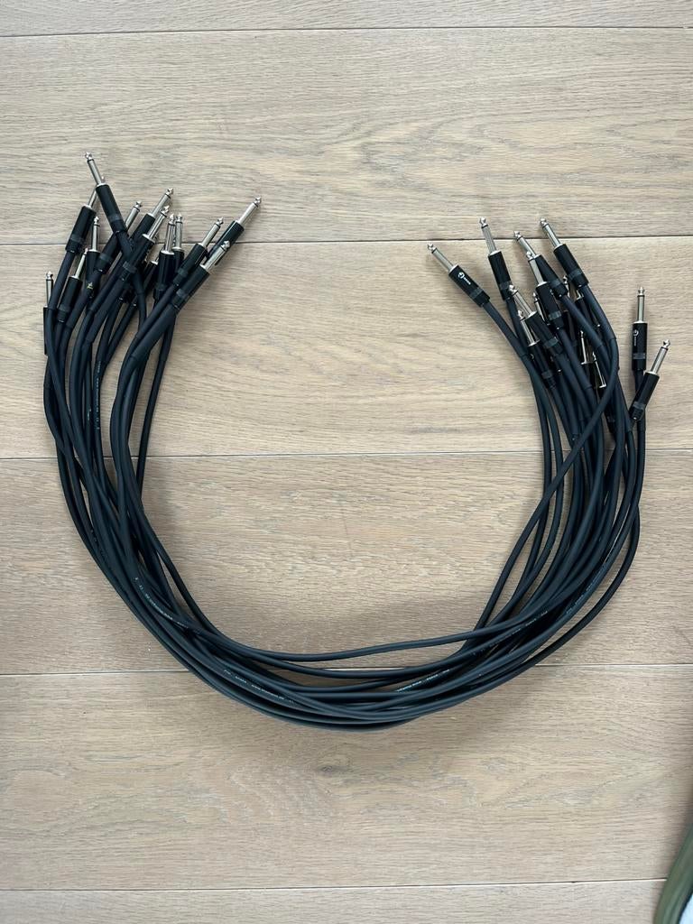 Lot de 15 câbles de 90 cm - jack 6,3 mono, Musique & Instruments, Enlèvement, Utilisé