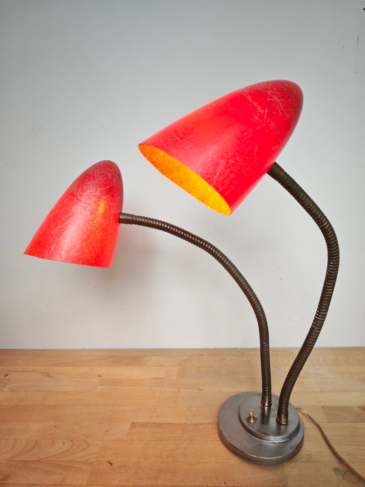 Double Mushroom desklamp fiberglass, Ophalen of Verzenden