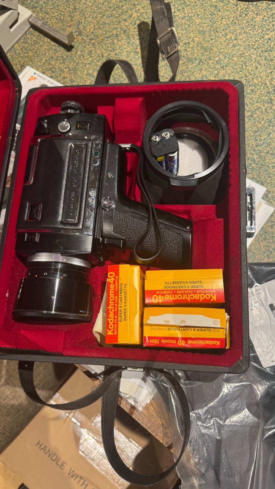 Vintage Chinon 310 Pacific Super 8 Camera Set met Koffer, Audio, Tv en Foto, Ophalen of Verzenden, Camera