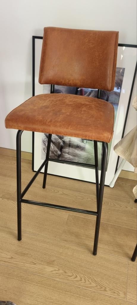 Barstoel, Ophalen, Met voetsteun, 60 tot 90 cm, Leer