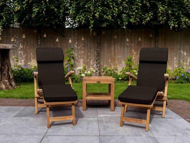 Luxe Inklapbare Ligstoelen | Duurzame Teak Setaanbieding, Tuin en Terras, Ophalen of Verzenden, Teakhout, Inklapbaar
