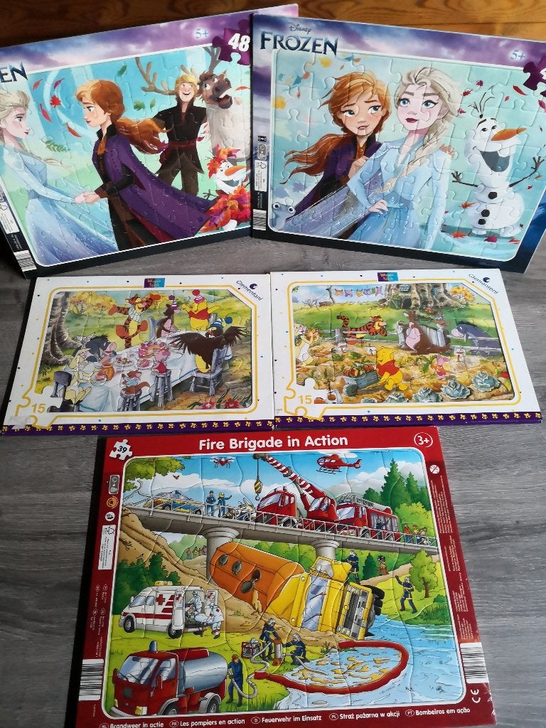 Diverse kinderpuzzels op kartonnen plaat uit te kiezen, Ophalen