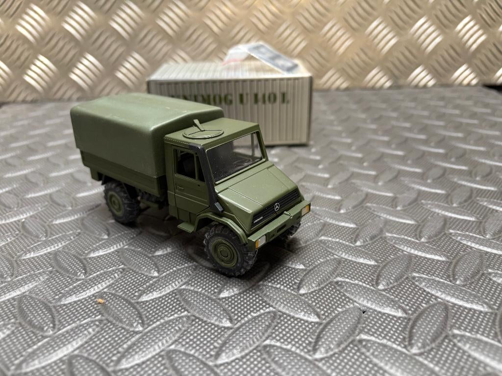UNIMOG U 140L militaire vrachtwagen - kaki - CURSOR 1/50, Verzenden, Nieuw, Bus of Vrachtwagen, Overige merken
