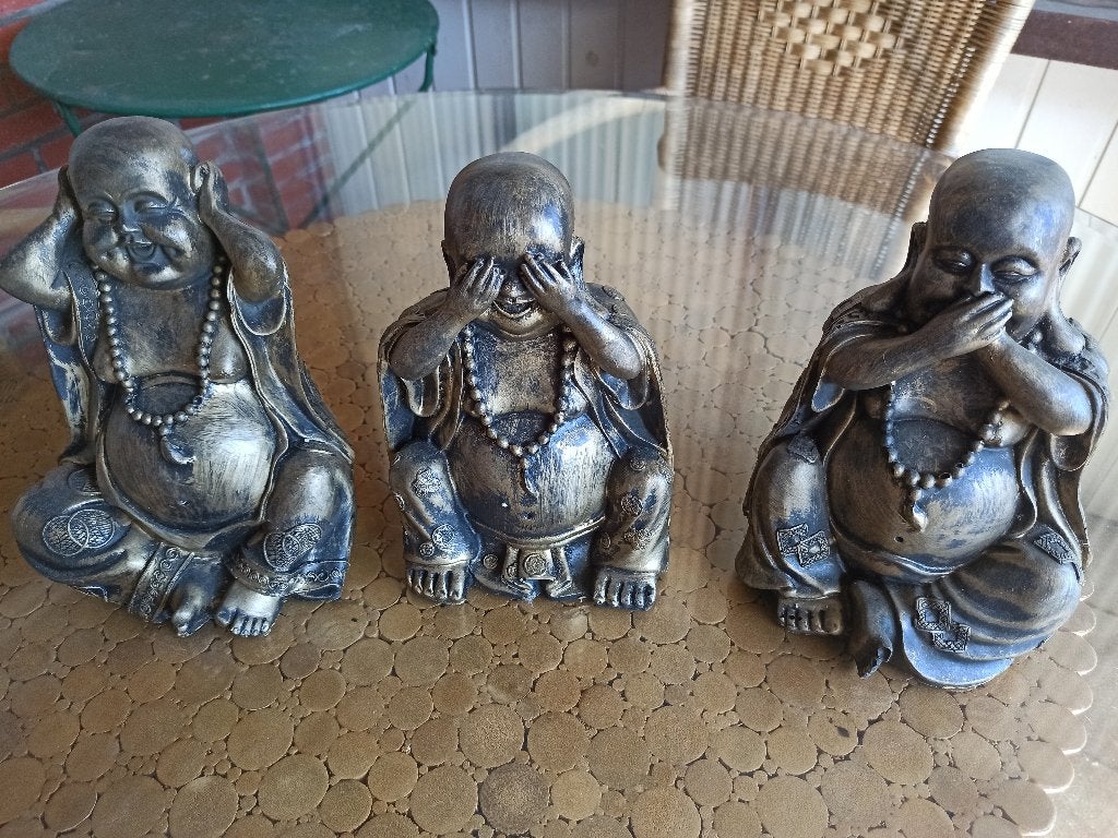 entendre, voir et faire taire Bouddha, Jardin & Terrasse, Enlèvement, Neuf, Synthétique, Bouddha
