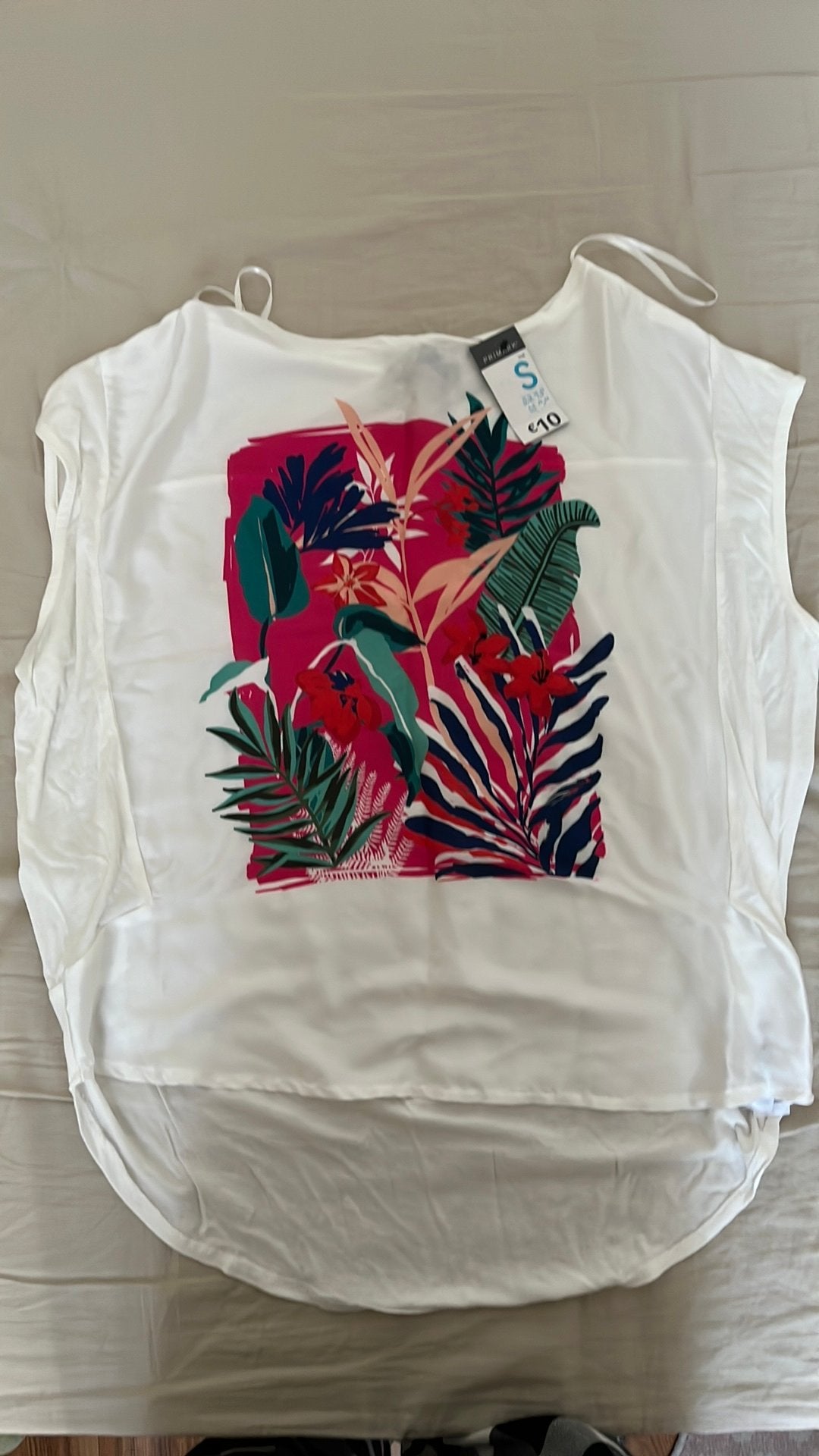 Primark wit floral t shirt, Kleding | Dames, T-shirts, Ophalen of Verzenden, Zo goed als nieuw, Wit
