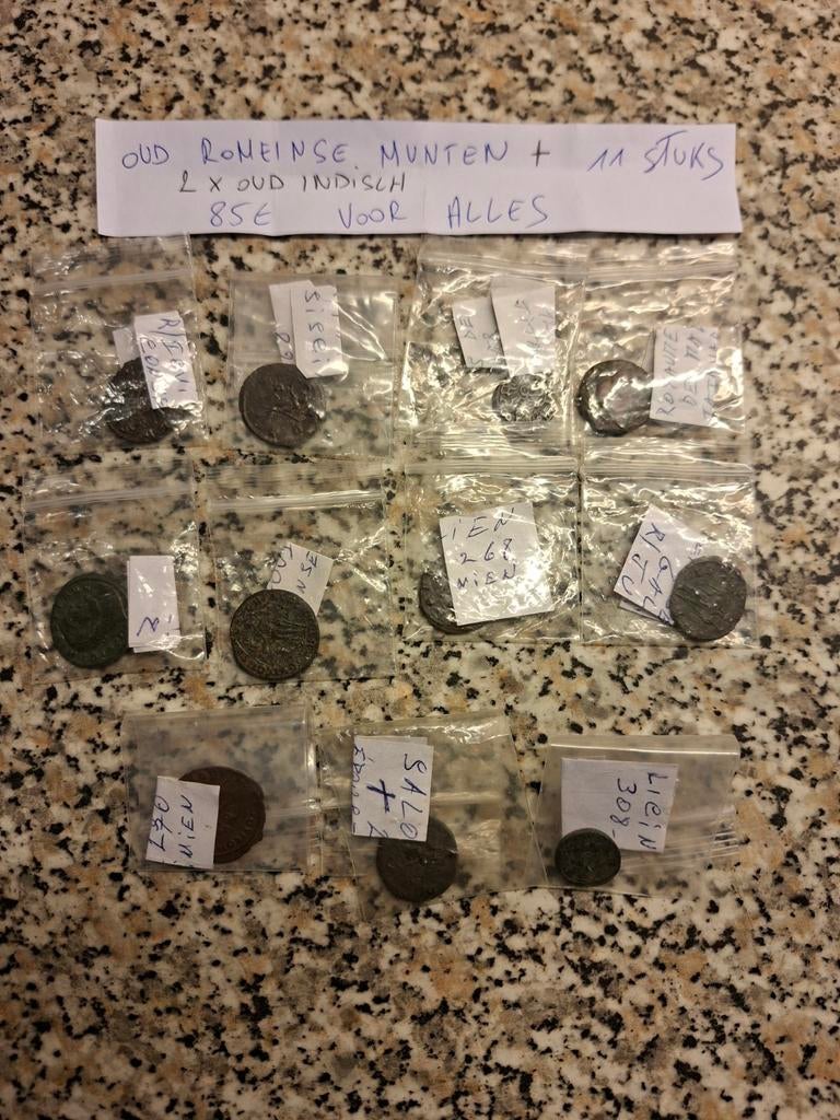 Mooi lotje munten uit de oudheid 9 stuks, Ophalen