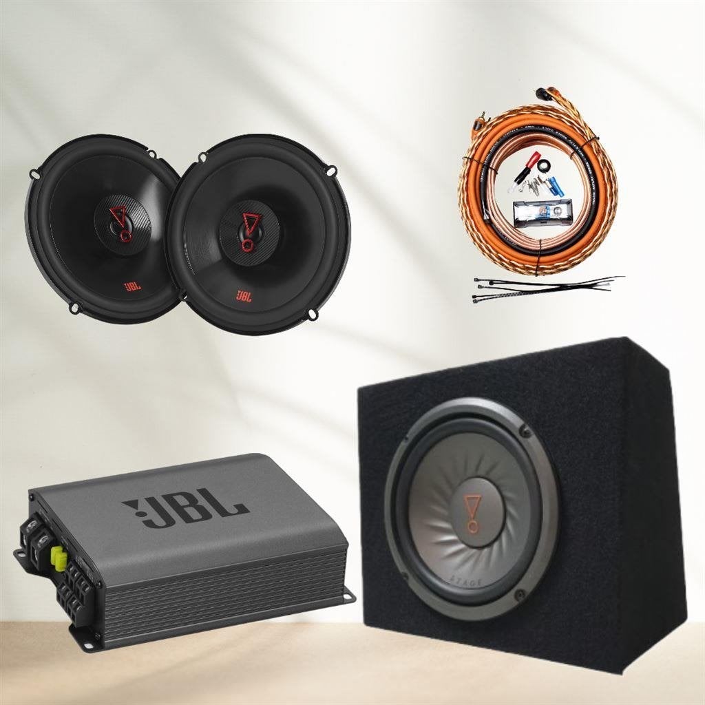 Complete JBL set 16,5 cm speakers ,10Inch Sub en versterker, Ophalen of Verzenden, Nieuw