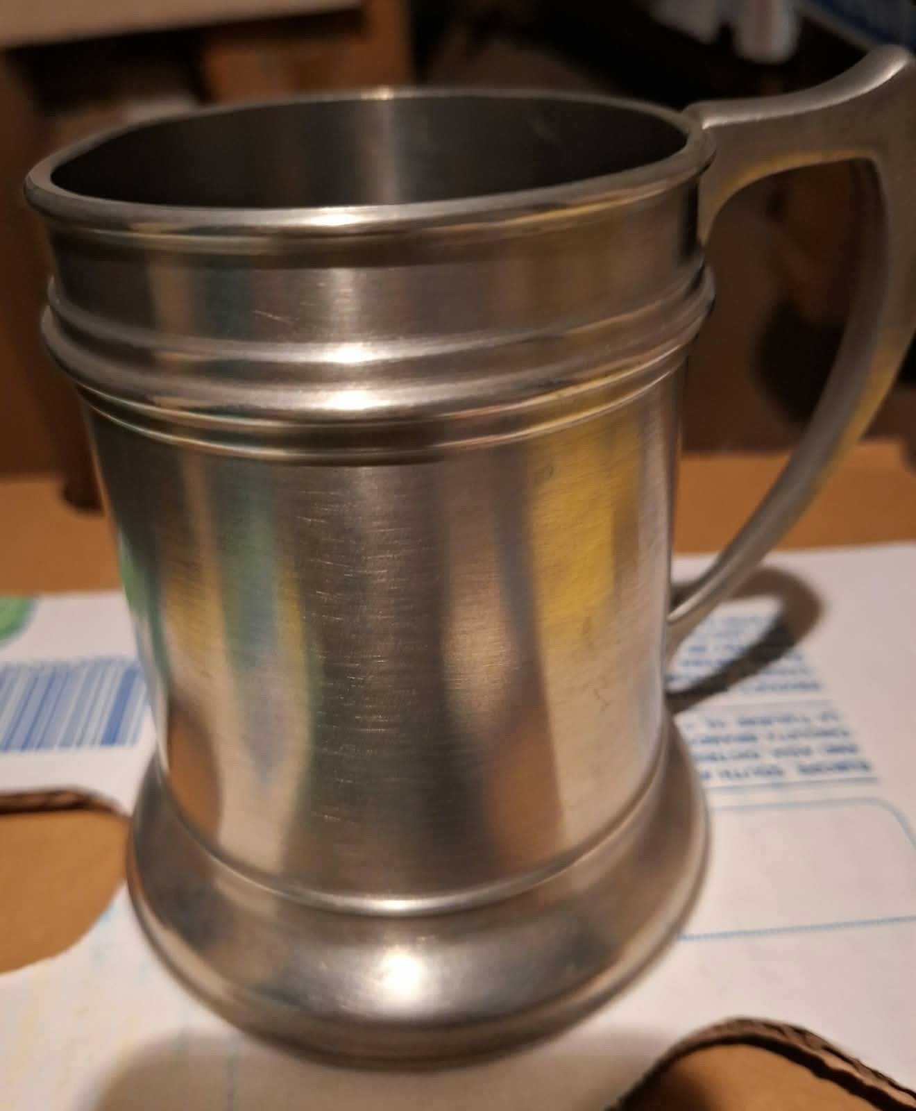 Set van 2 antieke tinnen bierpullen met handvat. Heel, Antiek en Kunst, Ophalen