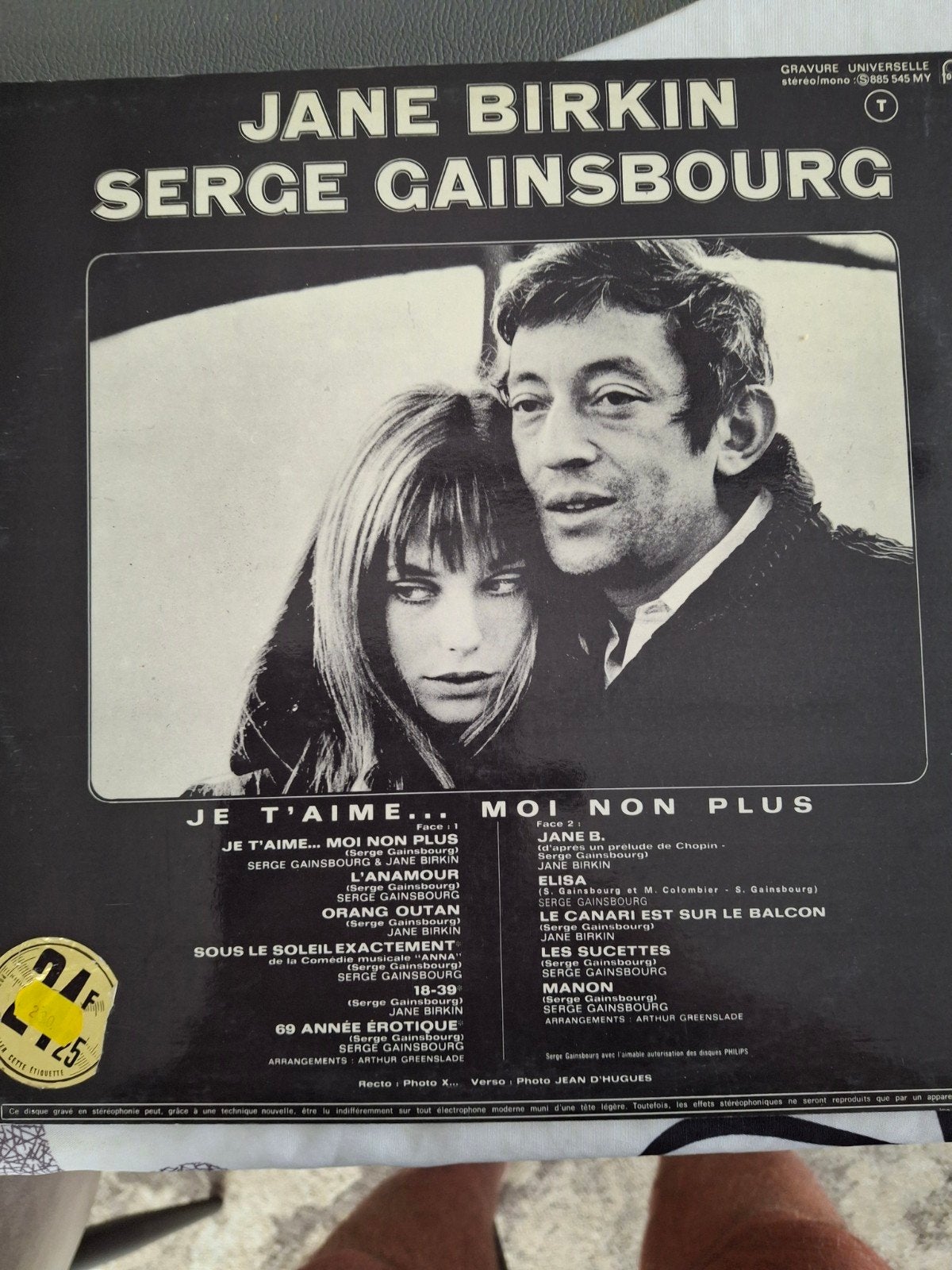 Jane Birkin serge gainsbourg, Enlèvement, LP
