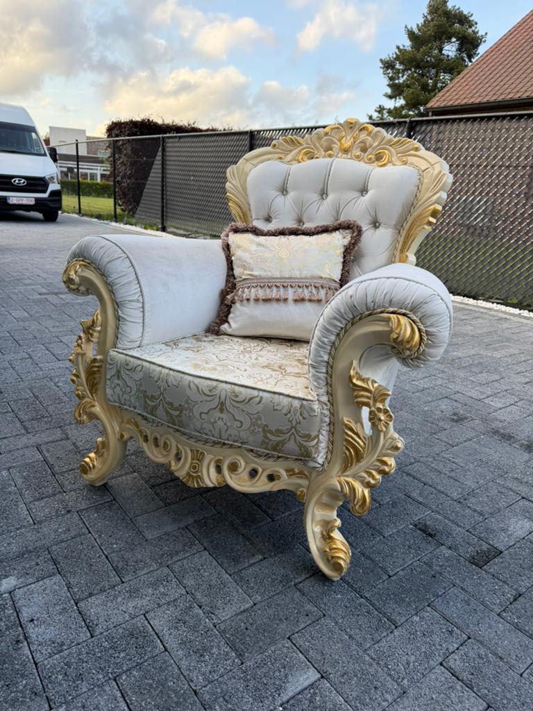 Mooie luxe fauteuil / troonstoel, Huis en Inrichting, Fauteuils, Ophalen, Zo goed als nieuw