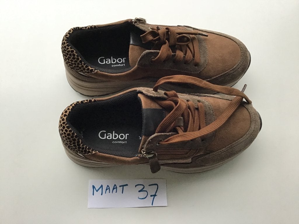 1 paar nieuwe schoenen Gabor (lage sneaker bruin) maat 37, Kleding | Dames, Ophalen of Verzenden, Zo goed als nieuw, Bruin