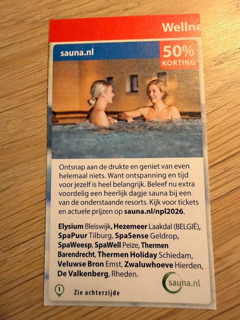 Korting bij Sauna nl – 50% KORTING, Tickets en Kaartjes, Twee personen, Kortingsbon, Spa of Sauna