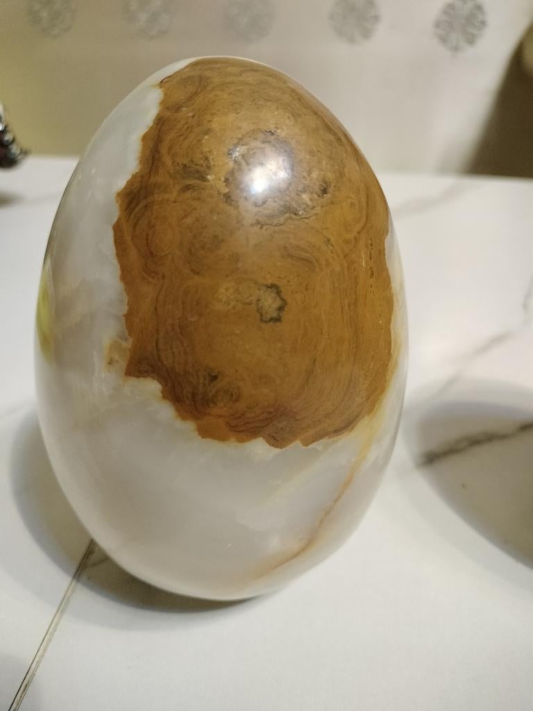 Groot onyx-ei 15 cm tussen 1 en 2 kg jaar 1969/70, Antiek en Kunst, Ophalen