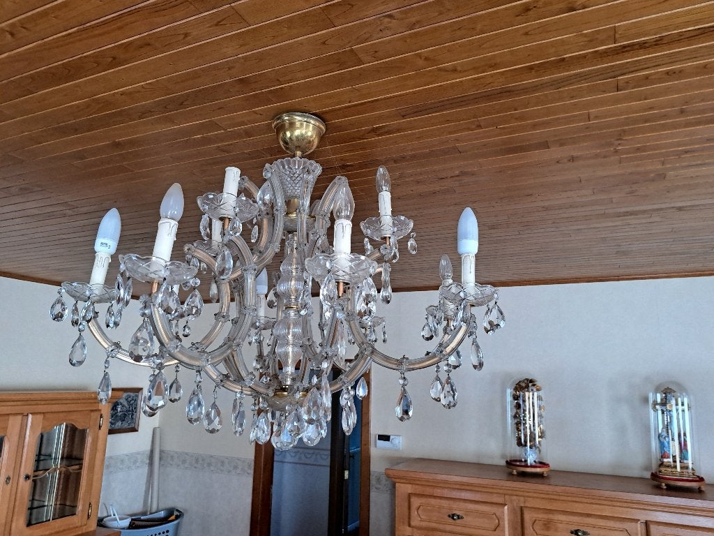 Grote kristallen luster, Huis en Inrichting, Lampen | Kroonluchters, Ophalen