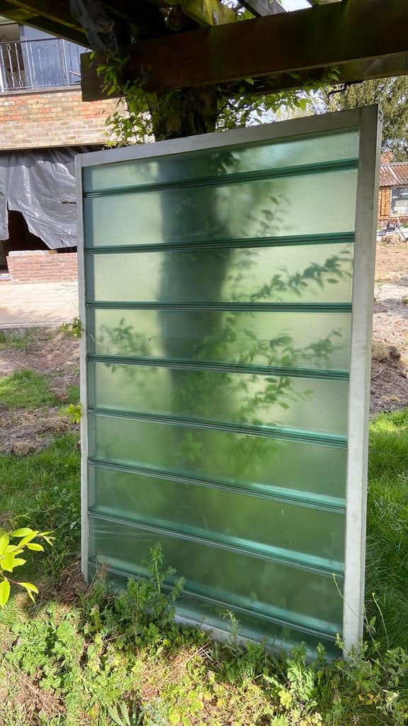 Scherm tuin mat glas 203 b 130h, Ophalen, Zo goed als nieuw