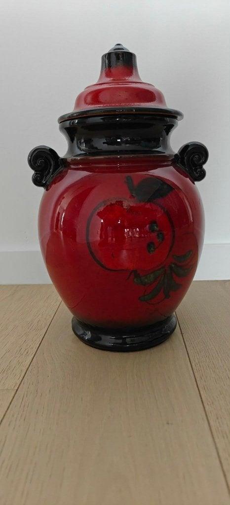 Vintage Duitse keramiek Rumtopf-pot met deksel. H. 29 cm, Antiek en Kunst, Ophalen of Verzenden