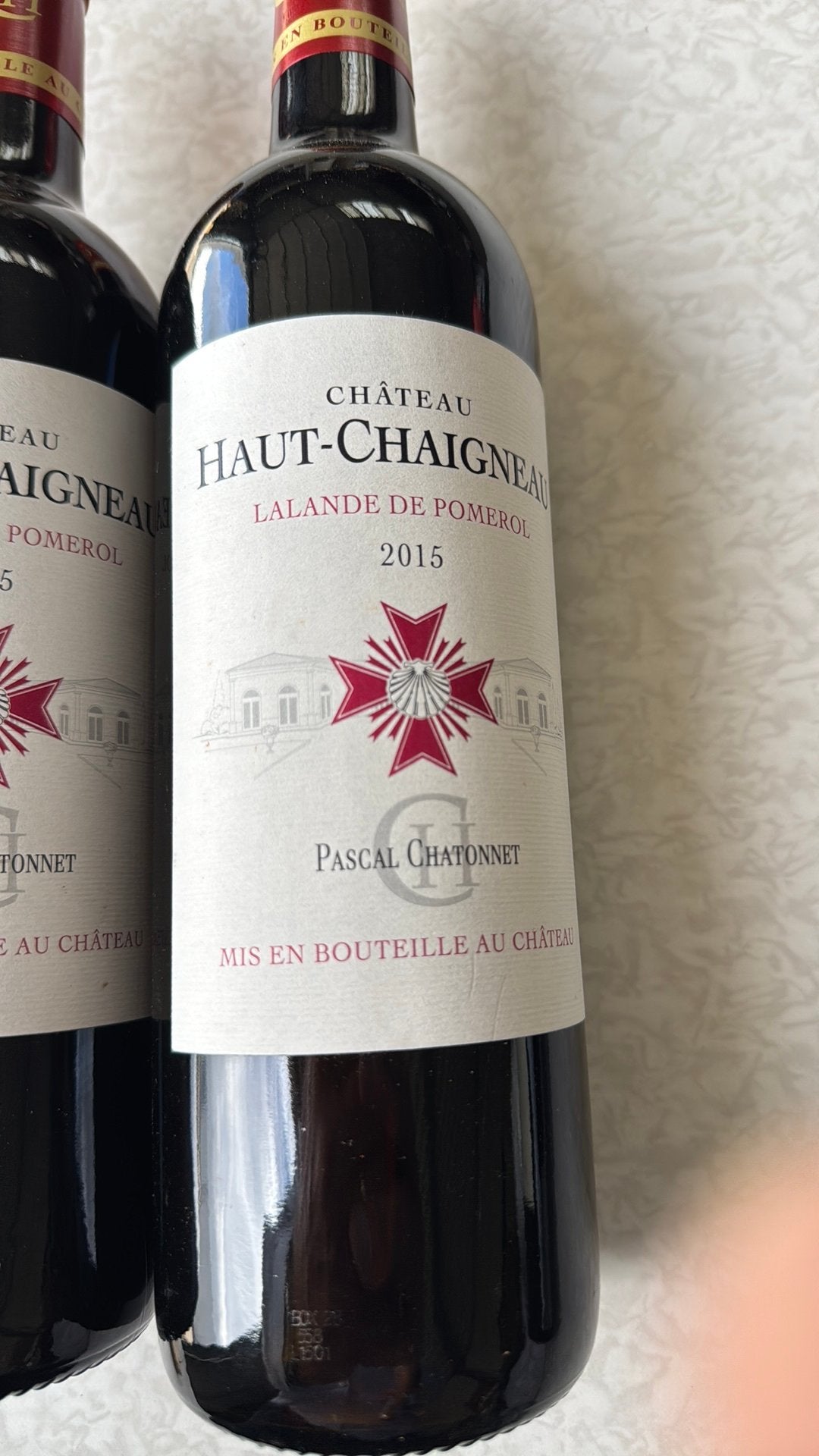 2 pomerol Hout Chaigneaux 2015, Ophalen, Zo goed als nieuw