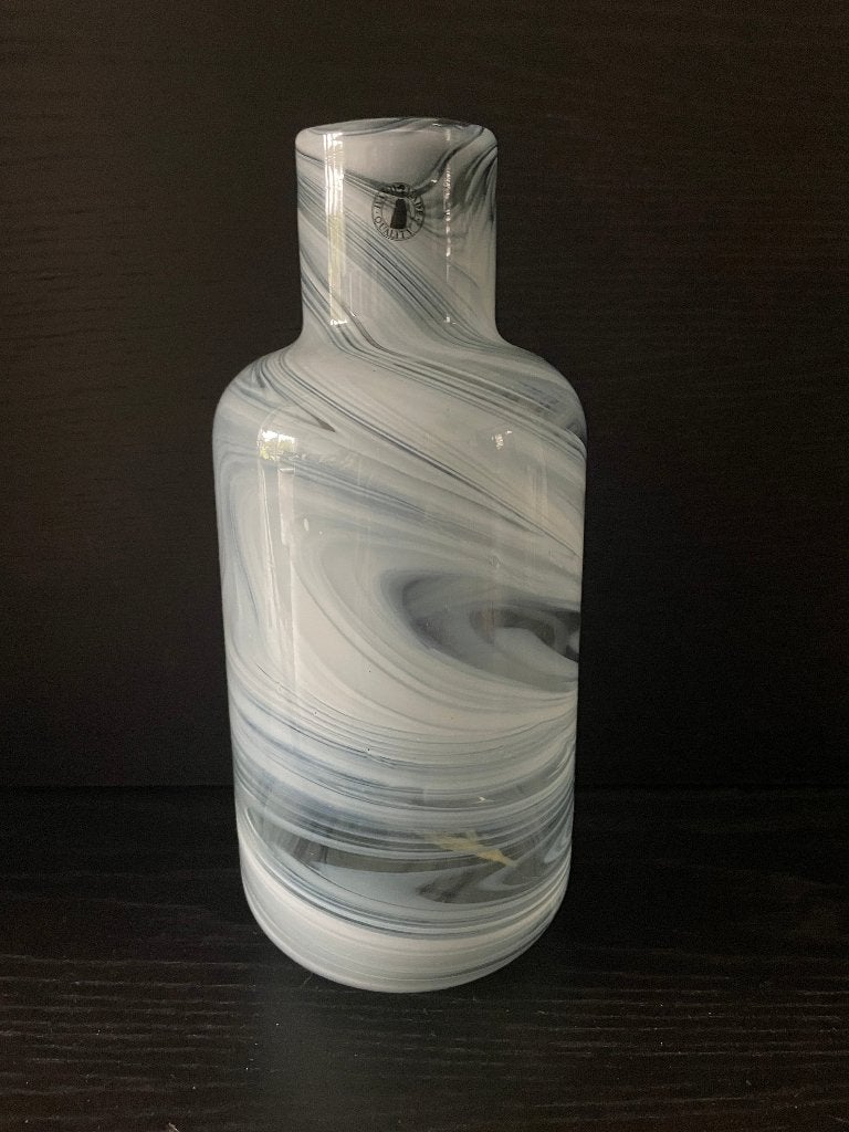 Vase design fait main en verre marbré - 27 cm, Maison & Meubles, Fait main, Gris, Enlèvement ou Envoi, 27 cm