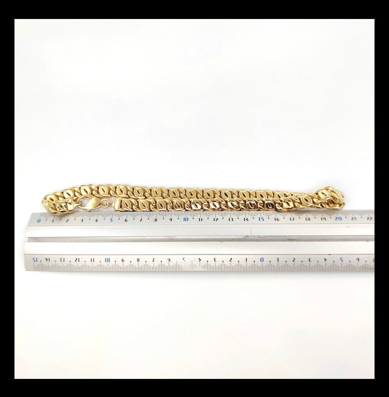 18 k halsketting vrouw schakel, Bijoux, Sacs & Beauté, Bracelets, Enlèvement ou Envoi, Comme neuf, Jaune, Or